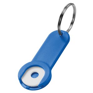 Additional Image 2 - a blue key chain with a ring