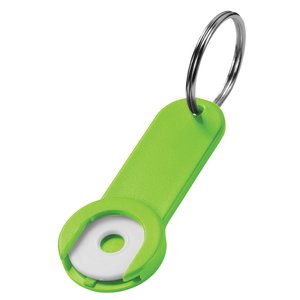 Additional Image 3 - a green key chain with a round hole