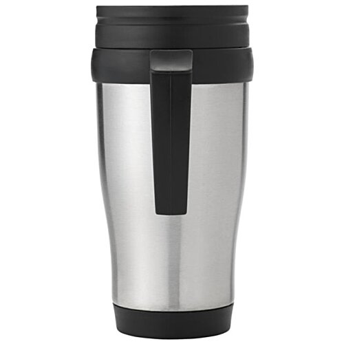 Additional Image 3 - a silver and black coffee mug