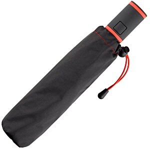 Additional Image 2 - a black umbrella with red strap