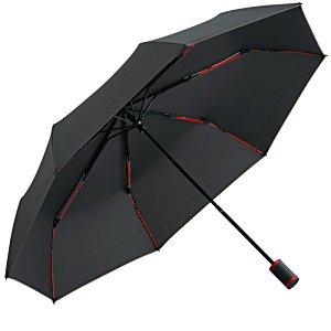 Additional Image 1 - a black umbrella with red stripes