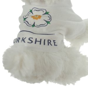 Additional Image 2 - a white stuffed animal with a logo