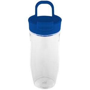 Additional Image 3 - a clear plastic water bottle with a blue lid