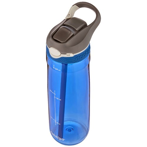 Additional Image 1 - a blue water bottle with a straw