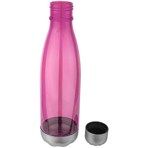 Additional Image 2 - a pink water bottle with a silver cap