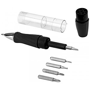 Additional Image 2 - a black pen with a plastic cap and a plastic container