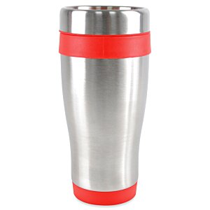 Additional Image 9 - a stainless steel cup with red trim