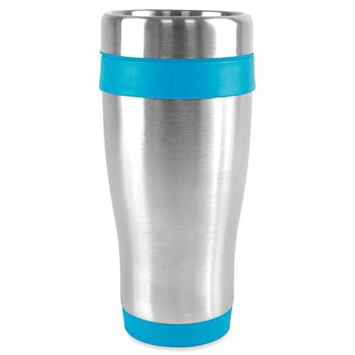 Additional Image 6 - a stainless steel and blue cup