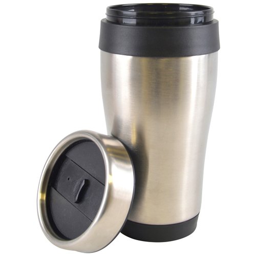 Additional Image 2 - a silver and black coffee mug