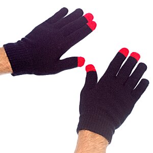 Additional Image 3 - a pair of black gloves with red fingernails