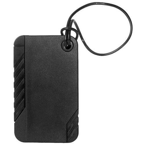 Additional Image 1 - a black luggage tag with a strap