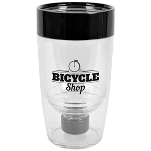 Additional Image 2 - a clear plastic cup with a black lid