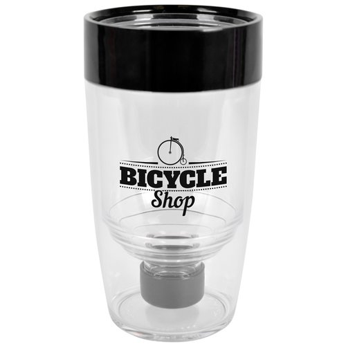 Additional Image 2 - a clear plastic cup with a black lid