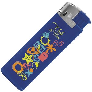 Additional Image 3 - a blue lighter with colorful designs
