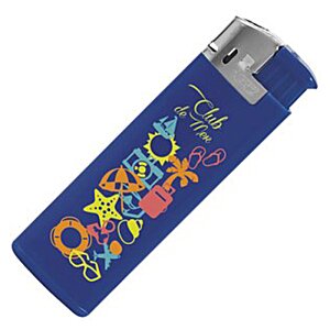 Additional Image 5 - a blue lighter with colorful designs