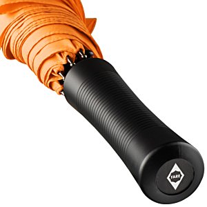 Additional Image 1 - an orange umbrella with a black handle