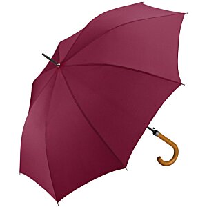 Additional Image 4 - a purple umbrella with a wooden handle