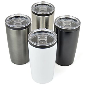 Additional Image 3 - a group of stainless steel tumblers