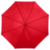 a red umbrella with black handle