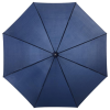 a blue umbrella with a black handle