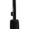 a black microphone pole