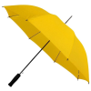 a yellow umbrella with a black handle