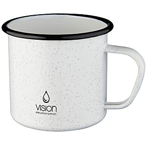 Additional Image 2 - a white mug with black rim