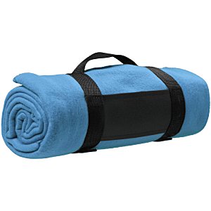 Additional Image 1 - a blue blanket wrapped in a black strap