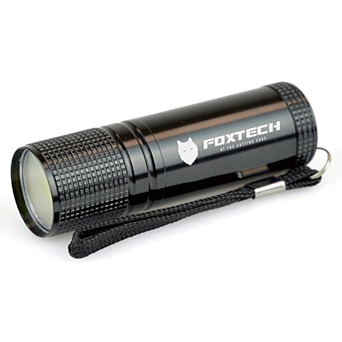 Additional Image 3 - a black flashlight with a white logo