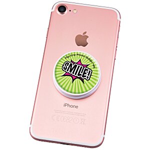 Additional Image 2 - a pink cell phone with a green logo