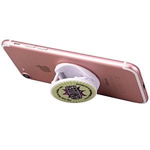 Additional Image 4 - a pink cell phone with a white circle on the bottom