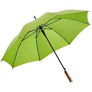 Additional Image 1 - a green umbrella with a wooden handle