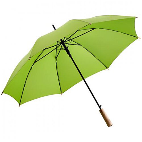 Additional Image 1 - a green umbrella with a wooden handle