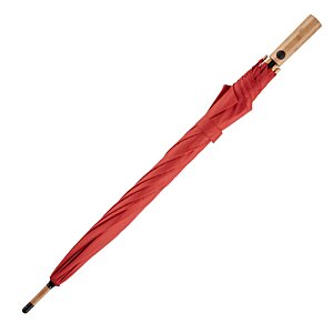 Additional Image 5 - a red umbrella with a wooden handle