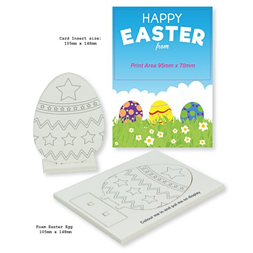 Additional Image 1 - a white egg shaped object next to a blue and green card