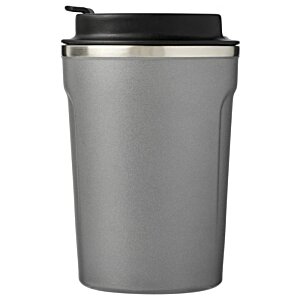 Additional Image 3 - a grey coffee cup with a black lid