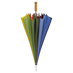 Additional Image 2 - a colorful umbrella with a wooden handle