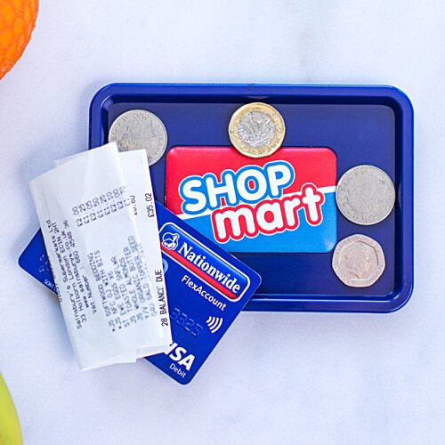 Additional Image 1 - a blue tray with coins and a credit card