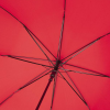 a close up of a red umbrella