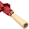 a close up of a red umbrella