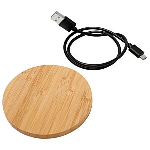 Additional Image 2 - a round wooden coaster with a black cord