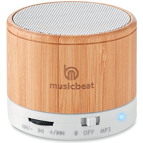 Additional Image 5 - a round wood and white object with buttons and a white background
