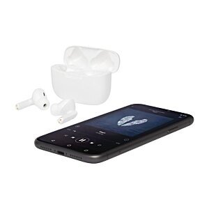 Additional Image 2 - a black cellphone with ear buds