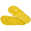 a pair of yellow flip flops