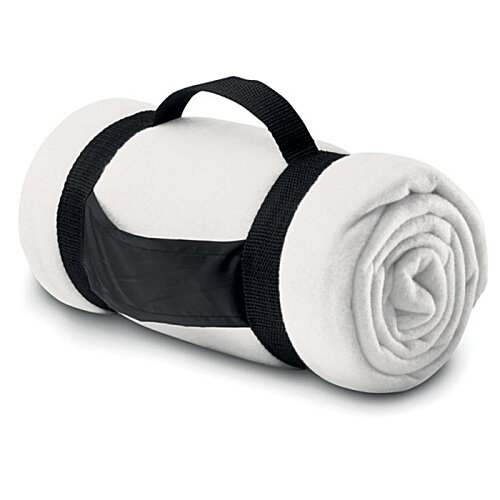 Additional Image 5 - a white blanket with a black strap