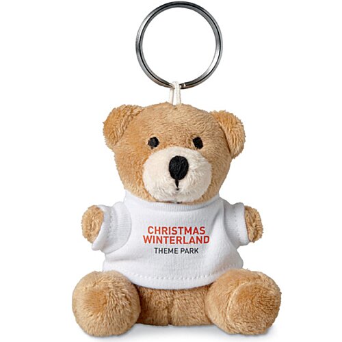 Additional Image 1 - a teddy bear keychain with a white shirt
