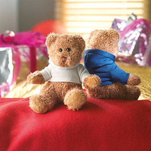 Additional Image 1 - a teddy bear sitting on a red blanket