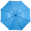 a blue umbrella with a black center