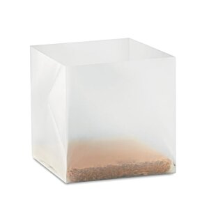 Additional Image 2 - a clear square box with a brown base