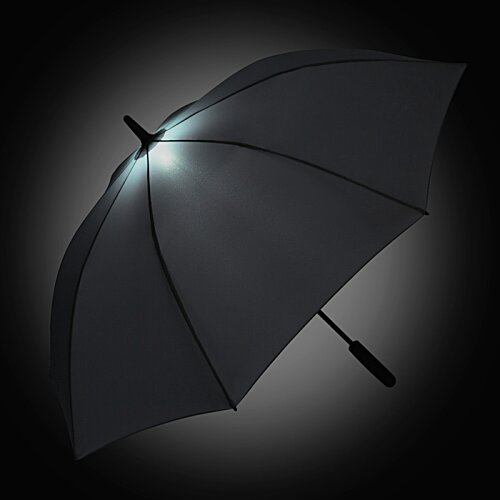 Additional Image 4 - a black umbrella with a light shining on it
